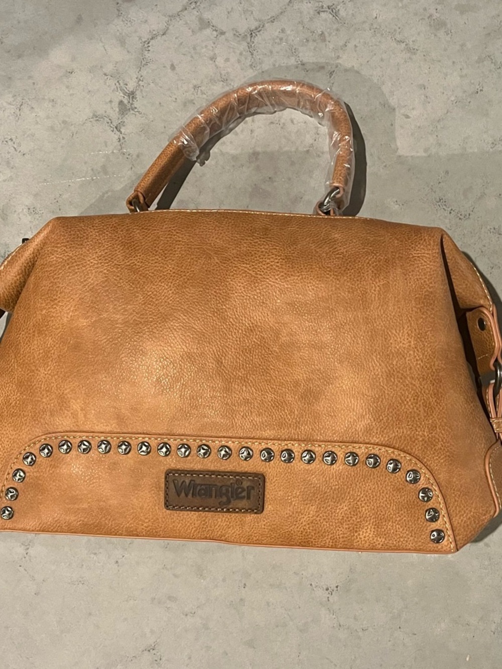 Wrangler Tan Studded Satchel Handbag